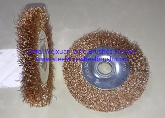 China 100mm Non Sparking Copper Wire Wheel Brush With 16mm Hole For Rust Removal supplier