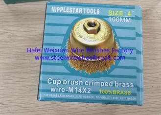 China Safe Working Bronze Cup Non magnetic 100mm OD Non sparking Wire Cup Brush supplier
