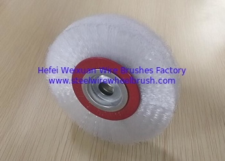 China White Color Abrasive Nylon Wheel Brush / Nylon Sanding Wheel 12.7mm Inner Hole supplier