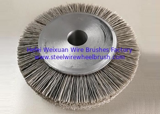 China Circular 180MM OD Rotary Wire Wheel Brush Aluminium Oxide Filament Material supplier