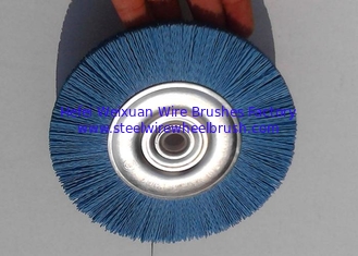 China Durable Abrasive Nylon Wheel Brush / Nylon Circular Brush With Blue Color supplier