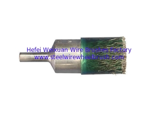 China Burr Removal Encapsulated Wire End Brush Standard Duty Green Polyflex Color supplier