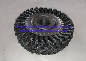 China Four Section Knotted Wire Wheel Brush Roller 150mm OD For Rust Removal supplier