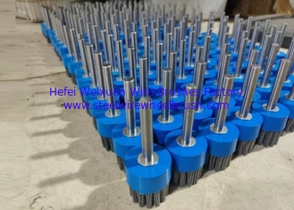China High Density 100mm Silicon Carbide Deburring Disc Brush with Shank supplier