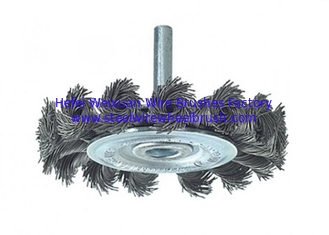 China High Performance Twist Knot Wire Flat Brush 75mm With 6mm Shaft supplier
