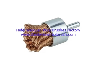 China Solid Shank Bronze Fill Wire Knot End Brush 28mm OD for Rust Paint Removal supplier