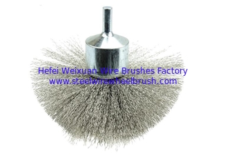 China 25mm OD Solid Shank Stainless Steel Circular Flared End Brush for Rust Paint Removal supplier