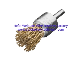 China Solid Shank Copper Wire Knot End Brush 28mm OD for Rust Paint Removal supplier