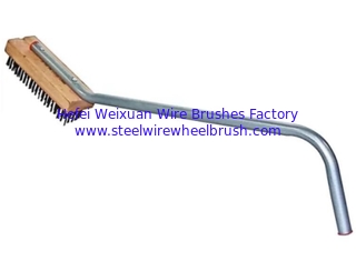 China Angled Flat Steel Wire Heavy Duty Super Saver Grill Brush Replacement Head with Handle supplier