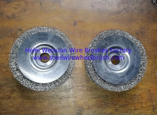 China 4 Inch Crimped Stainless Steel Wire Wheel Brush Grinder with Half Round Keyway supplier