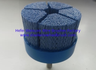 China 80mm Blue Bristle Ceramic Deburring Brush Disc for Surface Finishing supplier