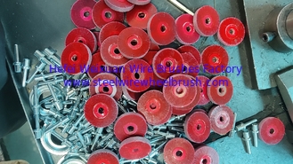 China 100 MM Encapsulated Wheel Brush with 0.5 Inch Arbor hole for Rust Removal supplier