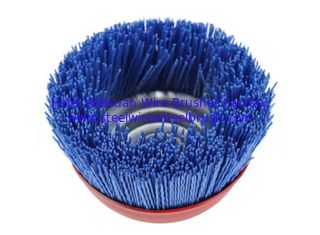 China 80mm Blue Abrasive Nylon Cup Brush for Efficient Deburring supplier