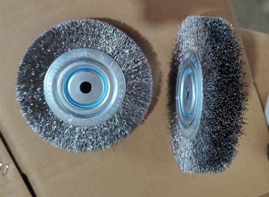 China 8" High Density Steel Wire Wheel Brush 120mm Middle Plate 25.4mm Inner Hole supplier