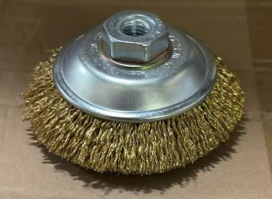 China Rotary Silver Color Bowl Crimped Steel Wire Cup Brush 85mm for Cleaning Welds supplier