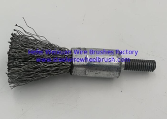 China Heavy Duty 19mm OD Screw Shank Steel Wire Crimped End Brush for Paint Removal Tool supplier