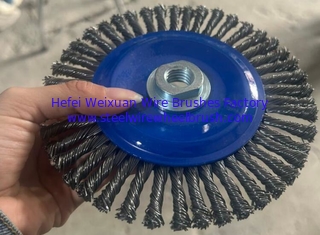 China 7 Inch OD Stringer Bead Knot Wire Wheel Brushes for Weld Cleaning supplier