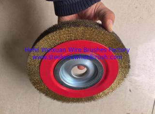 China Heavy Duty Bench Grinder Brass Wire Wheel Brush 250mm for Rust Removal supplier