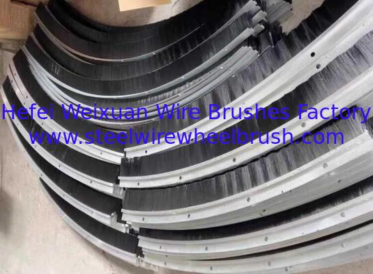 China Nylon Bristle Material Brush Strip for Arc Curve Profile Aluminum Holder Industry Door supplier
