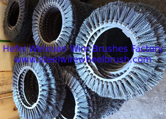 China Sheet Metal Washing Machine Abrasive Nylon Wire Wheel Brushes for Cleaning supplier