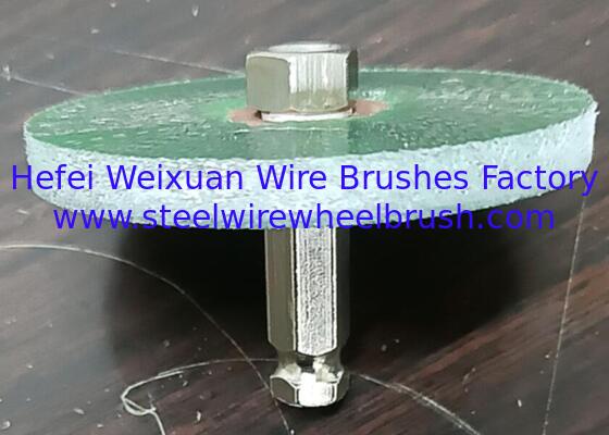 China 4Inch Diameter Wire Wheel Encapsulated Brush with 6mm Hex Shank for Rust Removal supplier