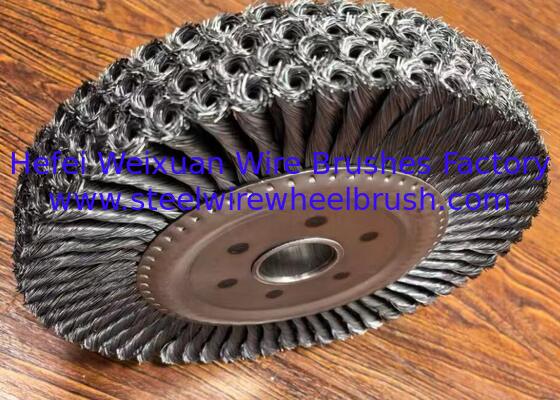 China Four Knot Sections Combined 12Inch Diameter Knotted Wire Roller Brush for Wire Descaling supplier