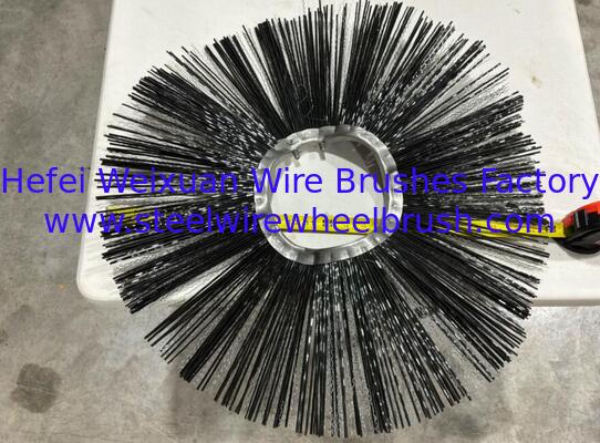 China 24 Inch Polypropylene Mixed Steel Wire Combination Replacement Segment Ring Wafer Sweeper Brush For Road Cleaning supplier