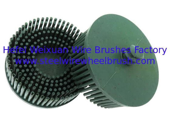 Green Bristle Brush Disc 3 Inch Rubber Abrasive Brush for Burr Rust supplier