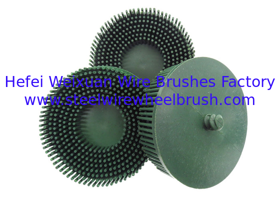 Green Bristle Brush Disc 3 Inch Rubber Abrasive Brush for Burr Rust supplier