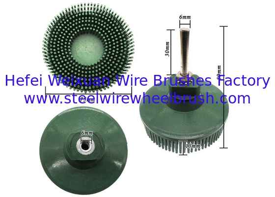 Mini 75mm Rubber Tapered Bristle Disc Drill Brush with Shank supplier
