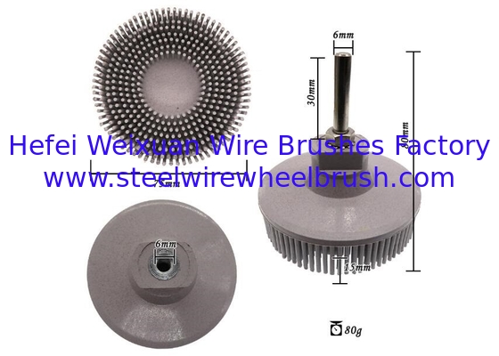 Mini 75mm Rubber Tapered Bristle Disc Drill Brush with Shank supplier
