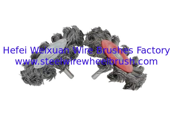 High Performance Twist Knot Wire Flat Brush 75mm With 6mm Shaft supplier