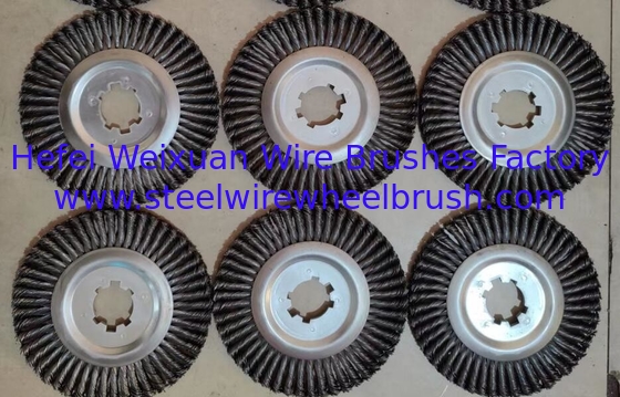 High Resistance 300mm OD Twisted Wire Wheel Brush for Metal Tube Rust Removal supplier