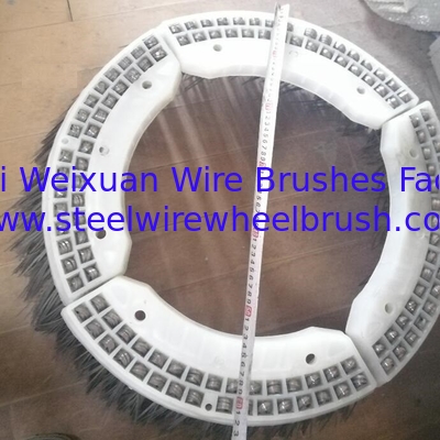 Flat Steel Wire 24" Side Gutter Broom Brush 4 Segment For Elgin Sweeper​ supplier