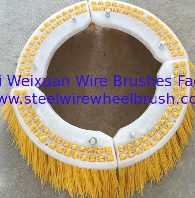 Flat Steel Wire 24&quot; Side Gutter Broom Brush 4 Segment For Elgin Sweeper​ supplier