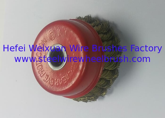 4 Inch OD Twisted Knot Copper Wire Cup Brush 16mm Inner Hole For Removing Paint supplier