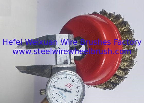 4 Inch OD Twisted Knot Copper Wire Cup Brush 16mm Inner Hole For Removing Paint supplier