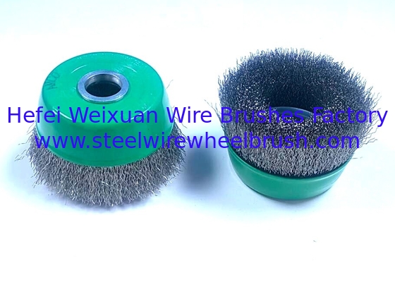 Stainless Steel Wire 100mm Crimped Wire Cup Brush for Rust and Paint Removal supplier