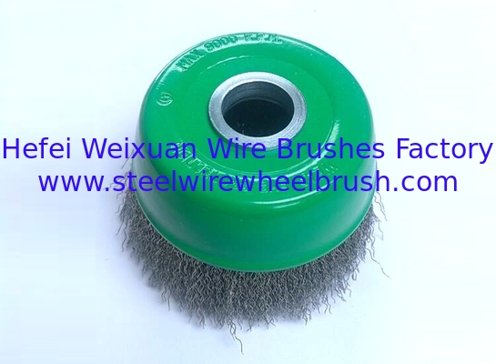 Stainless Steel Wire 100mm Crimped Wire Cup Brush for Rust and Paint Removal supplier