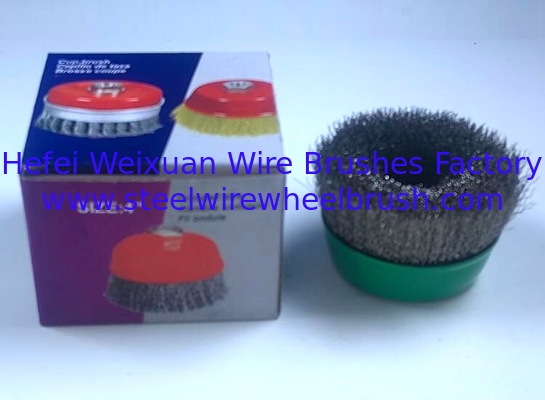 Stainless Steel Wire 100mm Crimped Wire Cup Brush for Rust and Paint Removal supplier