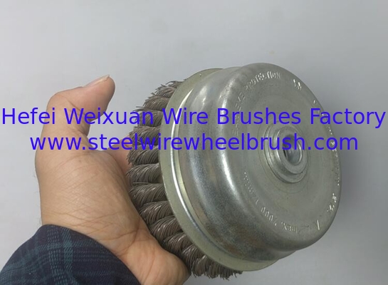 Surface Cleaning 5 Inch Heavy Duty Double Layer Cup Body Twist Knotted Cup Brush supplier