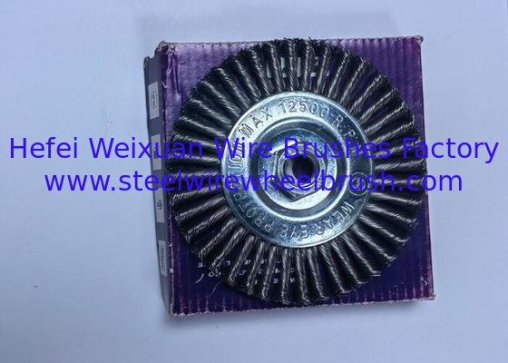 125mm OD Knotted Wire Stringer Bead Pipeline Brush with M14 Nut for Weld Cleaning supplier