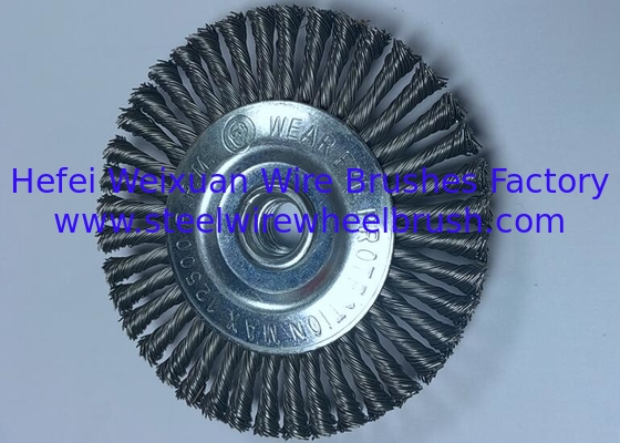 125mm OD Knotted Wire Stringer Bead Pipeline Brush with M14 Nut for Weld Cleaning supplier