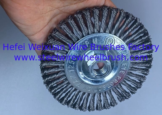 125mm OD Knotted Wire Stringer Bead Pipeline Brush with M14 Nut for Weld Cleaning supplier