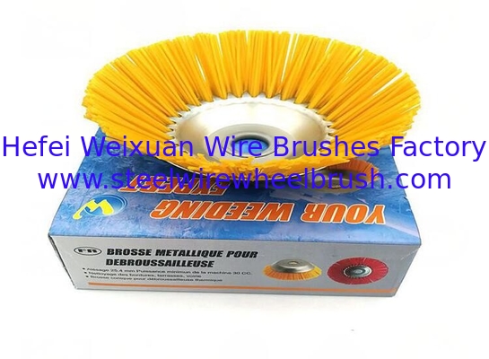 Yellow Bristle Brushcutter Head 8 Inch Nylon Weed Brush , Road Sweeper Brushes supplier