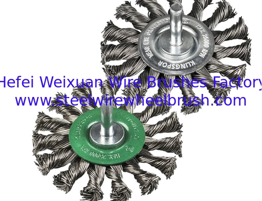 High Performance Twist Knot Wire Flat Brush 75mm With 6mm Shaft supplier