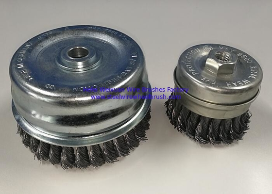 Surface Cleaning 5 Inch Heavy Duty Double Layer Cup Body Twist Knotted Cup Brush supplier
