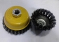 75 Mm OD Wire Cup Brush Knot Type Heavy Duty Yellow Body For Removing Paint supplier
