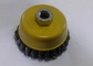 75 Mm OD Wire Cup Brush Knot Type Heavy Duty Yellow Body For Removing Paint supplier