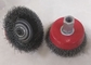 10cm Dia Spindle Mounted Angle Grinder Wire Brush / Crimped Wire Brush With Hex Shaft supplier